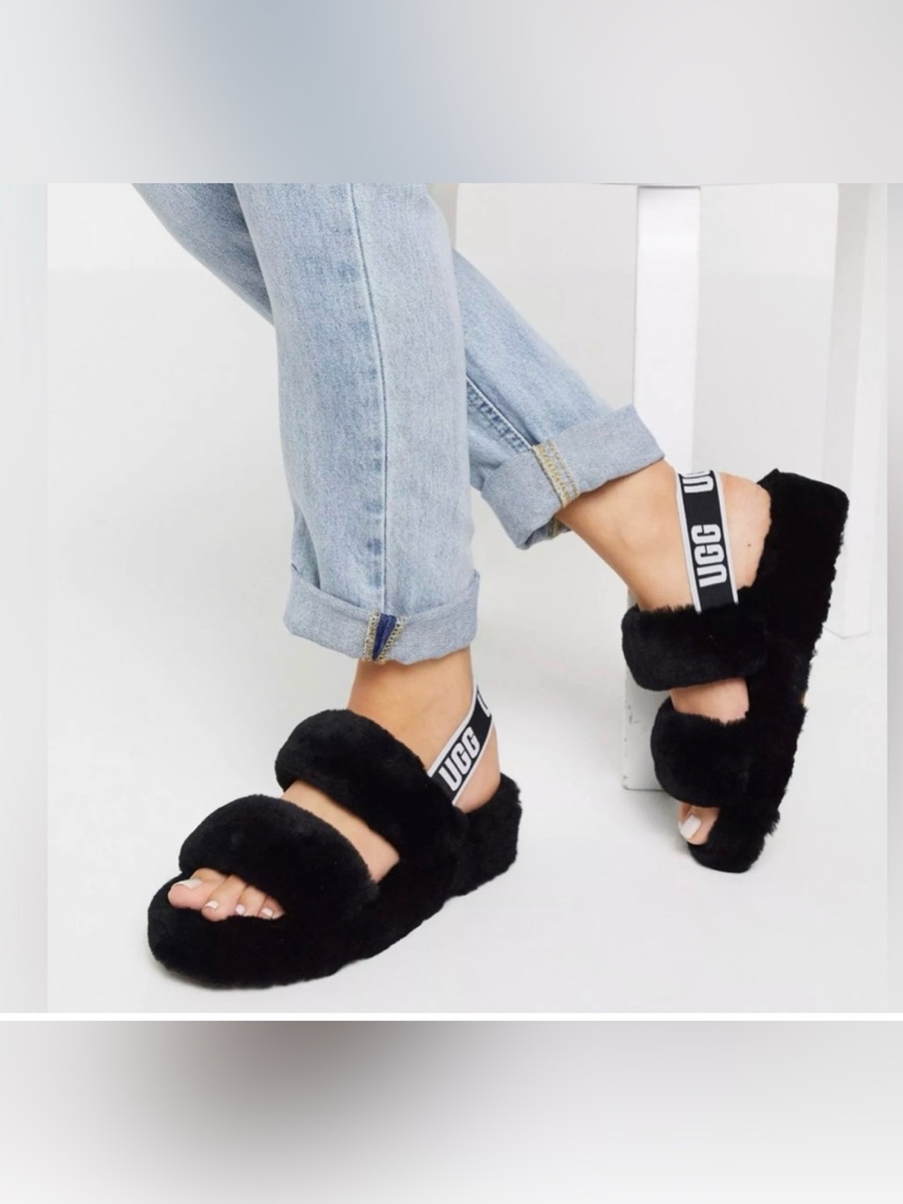 Womens UGG® Oh Yeah Slide Sandal - Black